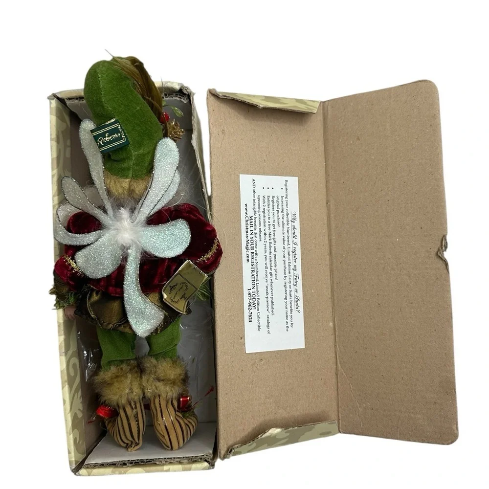 Mark Roberts Mistletoe Fairy Small 51-12408 # 2796/7500 Red Green Gold 2011